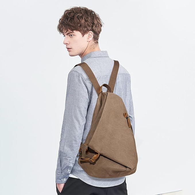 KL928 Canvas Vintage Backpack – Large Casual Daypack Outdoor Travel Rucksack Hiking Backpacks for Men Women