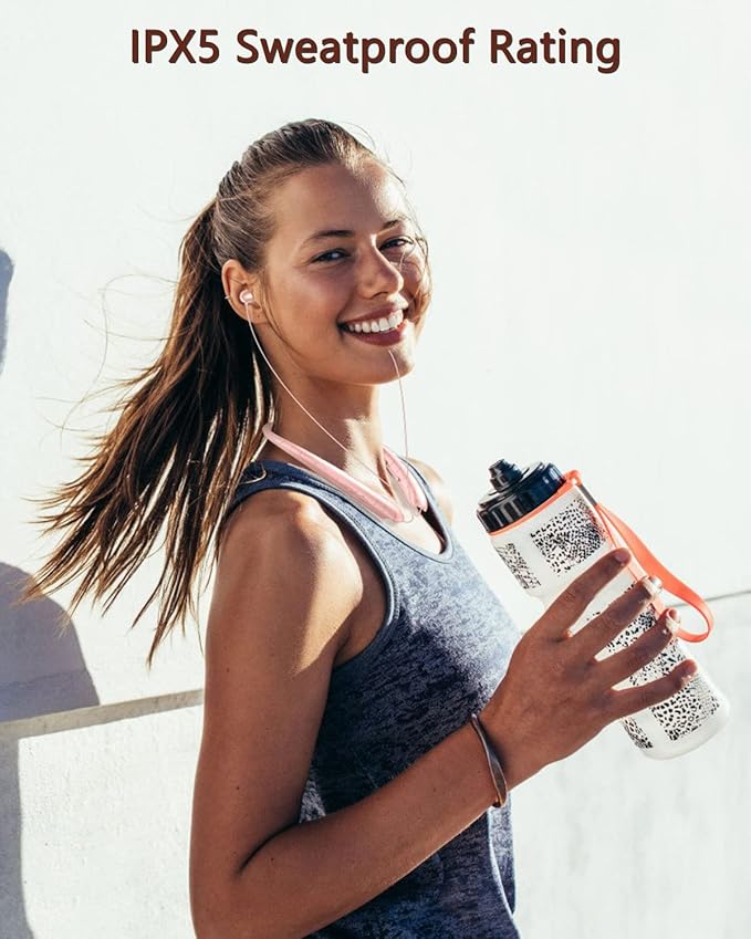 Neckband Bluetooth Headphone, Retractable Headphones with IPX5 Sweatproof & 18H Battery，Neckband Headphones for Gym, Running and Outdoor Sports Enthusiasts