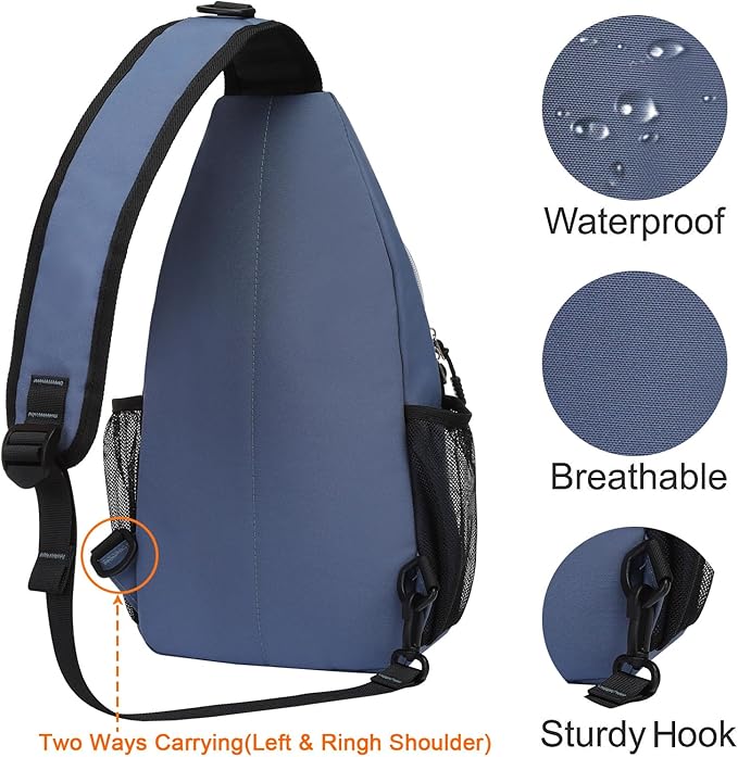 MOSISO Sling Backpack, Multipurpose Crossbody Shoulder Bag Travel Hiking Daypack