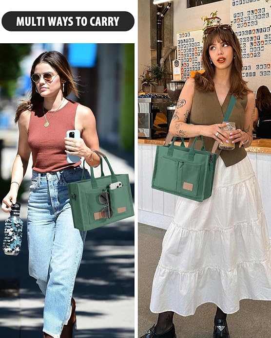 Tote Bags for Women Canvas Tote Purse Crossbody with Pockets Top Handle Shoulder Satchel Bag for Women