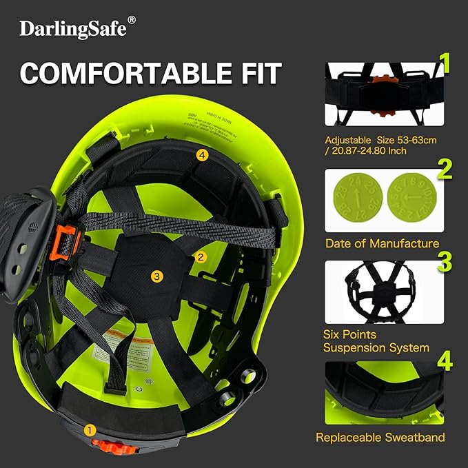 Hard Hats with Visor Bluetooth Ear Muffs Safety Helmet with Visors Mounted Safety Ear muff Hardhats Vented ANSI Z89.1 OSHA