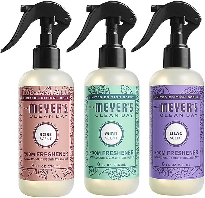 MRS. MEYER'S CLEAN DAY Room Freshener Variety Scents 3 CT (Rose + Lilac + Mint) 8 fl oz.