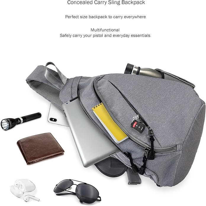 JESSIE & JAMES Peyton Crossbody Sling Backpack Concealed Carry Purse For Women Men Outdoor Chest Bag Shoulder Backpack