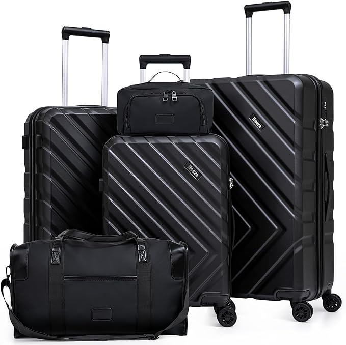 Luggage Sets 5 Piece, Suitcases with Wheels, ABS Hard Case Luggage with TSA Lock Spinner Wheels, Carry On Luggage Set(5 Piece Sets (20"/24"/28"/DB/TB))
