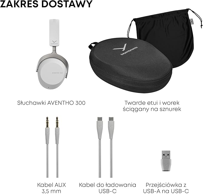 beyerdynamic AVENTHO 300 Wireless Over-Ear Headphones with ANC, Dolby Atmos and Head Tracking (Nordic Grey)