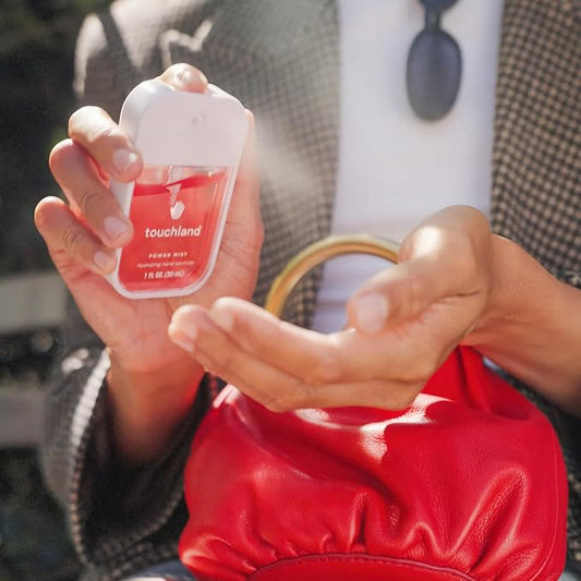 Touchland JUICY ESCAPE Body and Hand Mist Essentials (Lush Tropicale Body & Hair Fragrance Mist, 2 FL. OZ. + Wild Watermelon Hydrating Hand Sanitizer Spray 1FL.OZ.), Travel Size Set