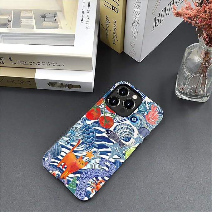 Case for iPhone 15 Pro Max,Leopard Cherry Shell Aesthetics for Woman Men Full Body Protective Cover Shockproof 2 in 1 Silicone + Hard PC Case for iPhone 15 Pro Max