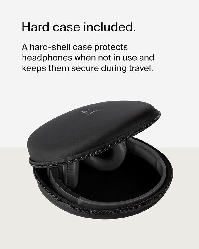 Belkin SoundForm Mini Kids Wireless Headphones w/Built-in Microphone, 30H of Playback Time, Fun Stickers, & Case - Over-Ear Headsets for Online Learning, School, iPhone, iPad, Galaxy, & More - Black