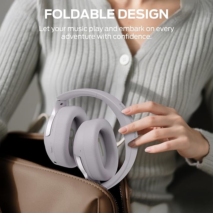 Monster Persona 5th ANC-Wireless Bluetooth Over-Ear Headphones with Microphone, 70H Playtime, Bluetooth 6.0, Comfortable and Foldable Design (Purple)