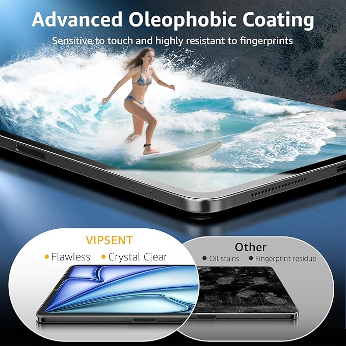 2-Pack Glass Screen Protector for iPad Pro 12.9", 6th 5th 4th 3rd Generation (2022/2021/2020/2018) Military Shatterproof, 9H+ Hardness, Auto-Alignment Frame, Anti-Fingerprint, HD Clear, Scratch Resistant