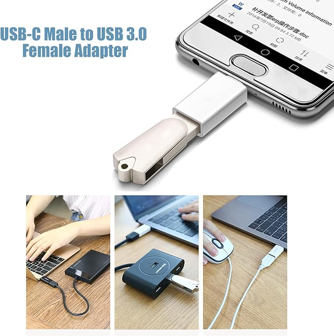 4 Pack USBc Male to USBa Female Adapter,OTG Converter with 5/10 Gbps High Speed Data Transfer,USB to USBC Adapter Compatible with Apple iWatch iPhone 16/15,MacBook,Samsung etc.