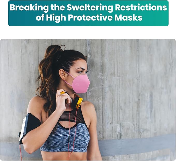 Funight KN95 Face Mask 5-Ply Breathable Filter Efficiency≥95% Protective Cup Dust Disposable Masks Against PM2.5 Multicolor 50 Pack