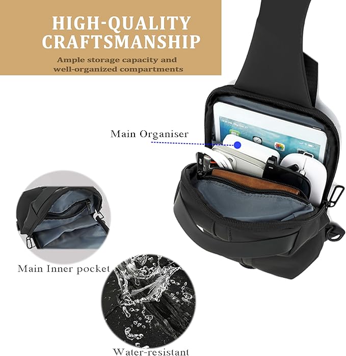 Convertible Small Sling Bag,Waterproof Crossbody Bag for Women Men,Practical Multi-Functional Chest Bag for Outdoor Hiking, Travel,Sports.