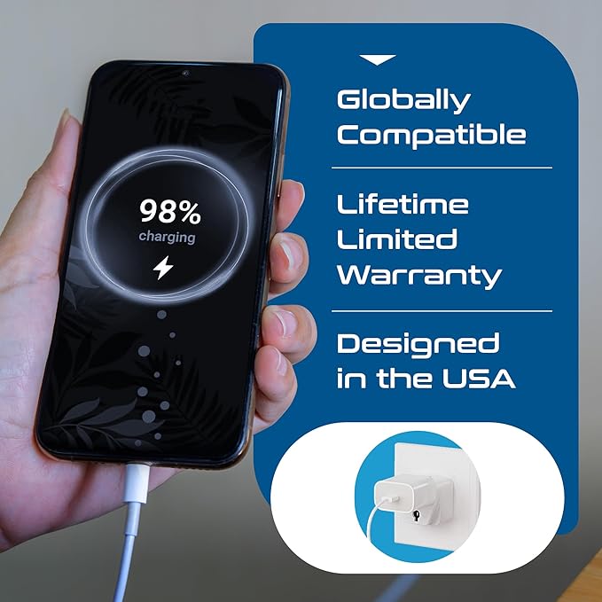 Ceptics Italy Power Adapter, Type L plug adapter, Universal Travel Adapter Chile, Italy travel adapter plug perfect for Rome, Lybia, Tunisia, Uruguay, GP-12A - White (3 Pack)