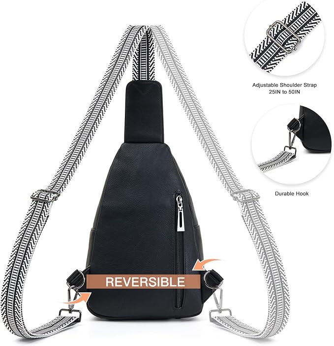 Sling Bag for Women Crossbody Purse Leather Crossbody Bag Fanny Pack Chest Pack for Travel Everyday Vacation