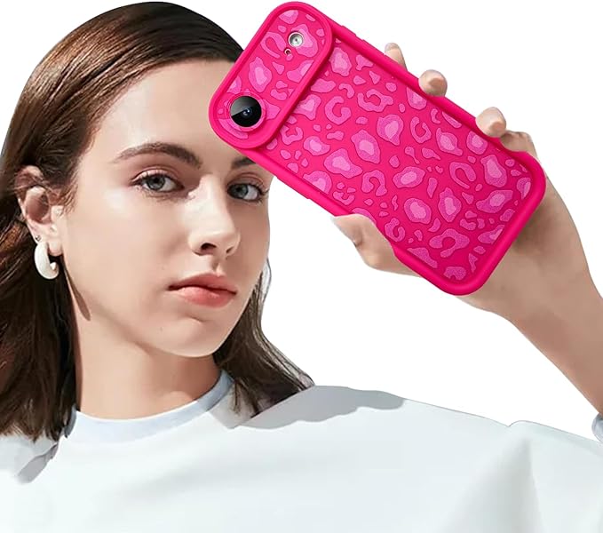 KANGHAR Case Compatible with iPhone Air Leopard Printed Pattern Cute Cheetah Phone Case Soft TPU Shockproof Protective Cover Designed for iPhone Air 6.5 Inch Hot Pink