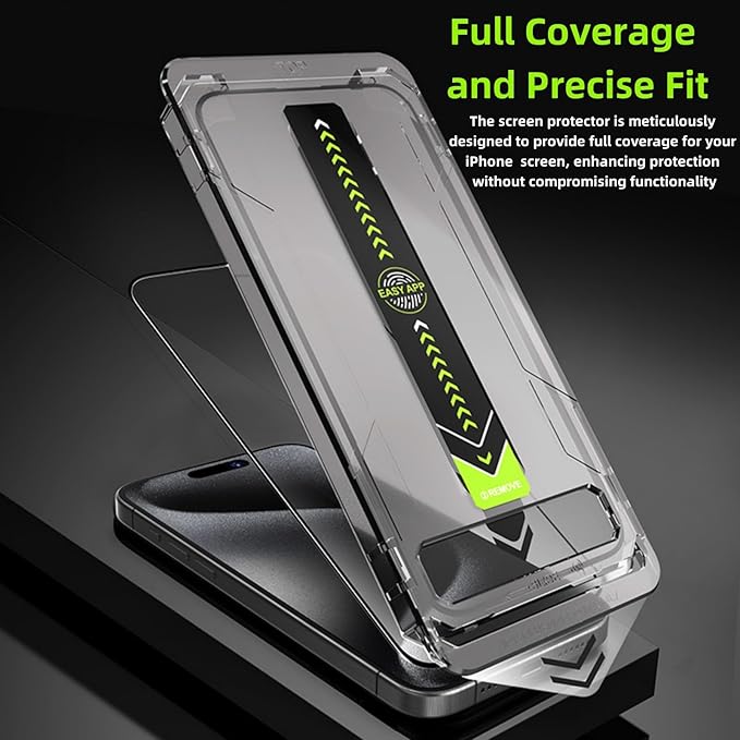 2 Pack tempered glass screen protector for iphone14 Pro Max，iphone Tempered Glass Screen Protector, Protector de Pantalla, 9H Hardness, Bubble-Free, Easy Install Kit (iphone14 Pro Max)