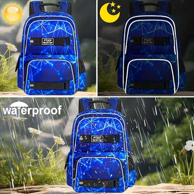 3Pcs Backpack for Girls Boys, 17 Inch School Bookbag with Lunch Box, Durable Laptop Backpacks Set for Teens College