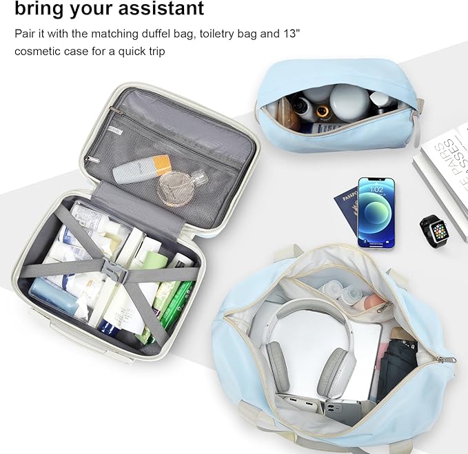 Joyway Luggage Set 4 Piece Suitcase Sets with Spinner Wheel,Hardside Expandable Travel Laggage with TSA Lock(18/20/24/28 Lightblue)