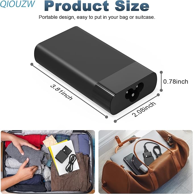 2025 New 65W USB C Slim Laptop Charger Compatible with HP Spectre X360 Elitebook Envy Omnibook Chromebook Elite x2 ProBook Zbook Fast Charing Travel Type C AC Adapter Power Cord Supply