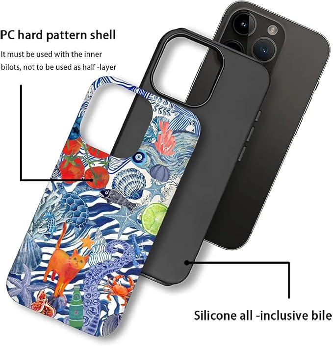 Case for iPhone 16 Pro,Leopard Cherry Shell Aesthetics for Woman Men Full Body Protective Cover Shockproof 2 in 1 Silicone + Hard PC Case for iPhone 16 Pro