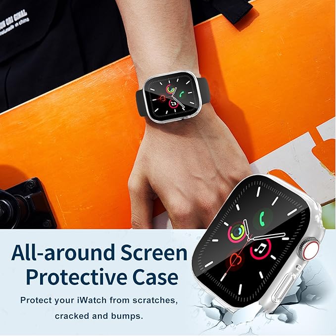 Waterproof Case for Apple Watch Series 10 42mm, Built-in Screen Protector with Tempered Glass [Touch Sensitive] Cover for iWatch S10 Accessories 42mm, Clear
