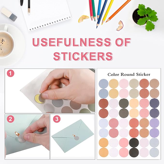 55 Pcs Stationery Paper Envelopes Set Includes 36 Lined Writing Stationery Paper & 18 Envelopes with 48 Colorful Round Dot Stickers, Cute Vintage Letter Writing and Stationery Paper Envelopes(6 Style)
