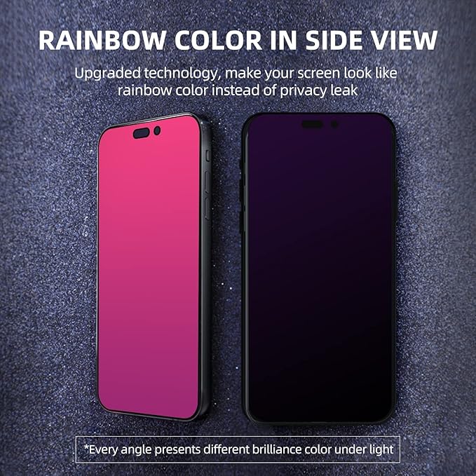EGKimBa for iPhone 16 Pro Privacy Screen Protector, Gradient Color Tempered Glass, Bubble Free, Easy Installation, Auto Dust-Elimination, Anti Blue Light