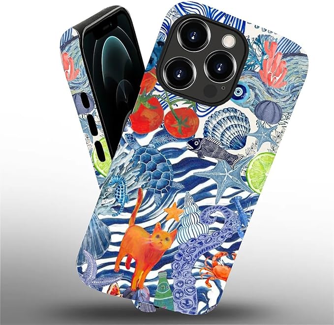 Case for iPhone 12/12 Pro,Leopard Cherry Shell Aesthetics for Woman Men Full Body Protective Cover Shockproof 2 in 1 Silicone + Hard PC Case for iPhone 12/12 Pro