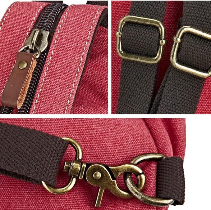 Canvas Sling Bag Convertible Crossbody Chest Bag Shoulder Backpack Daypack for Men Women Outdoor Cycling Travel