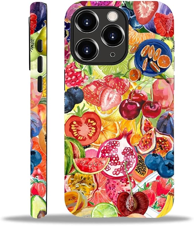 Case for iPhone 11 Pro,Summer Fruit Collage for Woman Men Full Body Protective Cover Shockproof 2 in 1 Silicone + Hard PC Case for iPhone 11 Pro