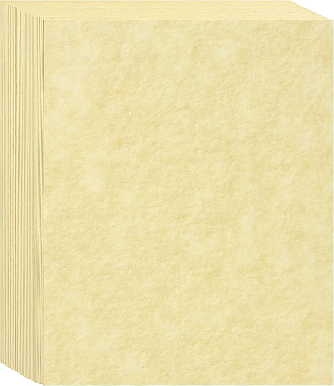 30 Sheets Parchment Paper - Light Beige 8.5” x 11” Letter Size Parchment Card Stock 65lb Heavyweight Paper Thick Vintage Paper for Certificate, Crafts, Business Cards, Invitations PAP04LB