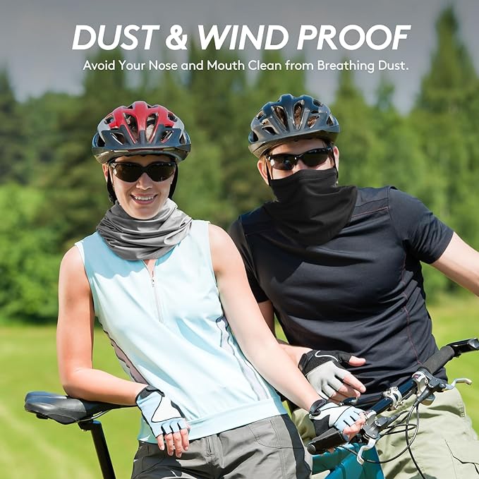 Neck Gaiter Bandana Face Mask: 6 Pack Cooling Gator Mask Ski Neck Scarf Breathable Face Cover Balaclava