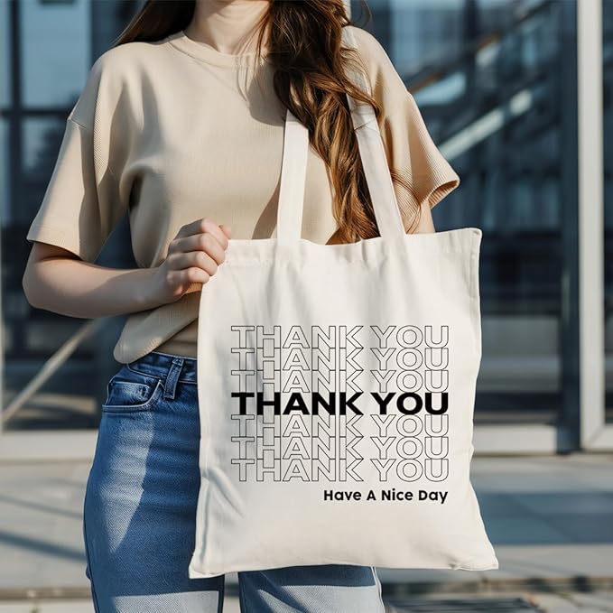 Canvas Tote Bag Aesthetic for Women,Reusable Canvas Cute Shoulder Bag for Grocery, Shopping, Beach & Daily Use