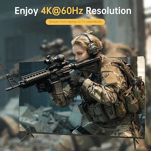 USB C to HDMI Cable 6.6FT, 4K@60Hz USB 3.1 Type C to HDMI Adapter Cord, Thunderbolt 3/4 Compatible for MacBook Pro/Air, iPad Pro, Galaxy S24/S23, Dell XPS, Chromebook, Surface and More