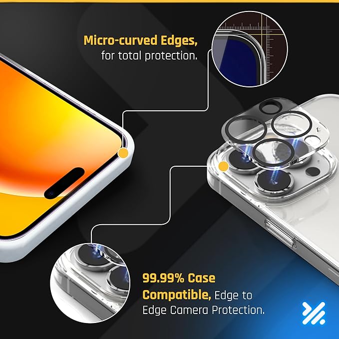 TEMPRTEK+ 2 Pack for iPhone 15 Pro Max Simple Screen Protector Privacy 9H Military Grade Scratch Fingerprint Resistance Anti-Glare Shatterproof Tempered Glass Anti-Spy Easy Installation Bubble Free