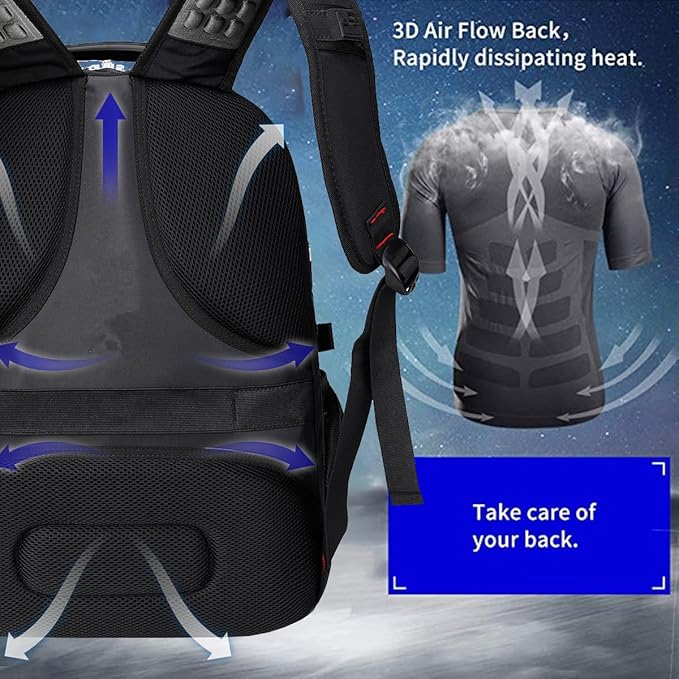 SHRRADOO Extra Large 50L Travel Laptop Backpack with USB Charging Port, College High School Backpack Airline Approved Business Work Bag Fits 17 Inch Computer for Men Women