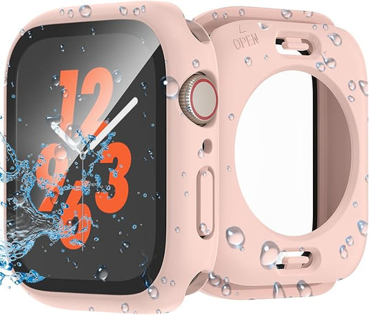 3 in 1 Waterproof Case for Apple Watch Series 11(2025) Series 10 Screen Protector 46mm Accessories Built-in Tempered Glass, 360°Full Protective PC Bumper Face Cover Compatible iWatch 46mm