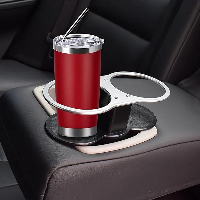 20oz insulted tumblers stainless steel cup Tumbler Bulk with push Lid, and metal straw powder coated coffee cup for cold and hot drinking (12, red)