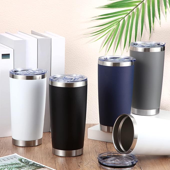 Sieral 36 Packs Stainless Steel Tumbler Bulk with Lid Vacuum Double Wall Insulated Travel Coffee Mug Powder Coated Tumbler Cup for Graduation Wedding Christmas Birthday Party(Multicolor, 20 oz)