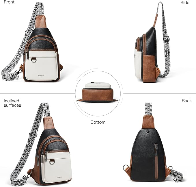 7L Sling Bag for Women Men Vegan Leather Crossbody Bags Fanny Pack Purse Backpack Over Shoulder Bag Travel Anti Theft