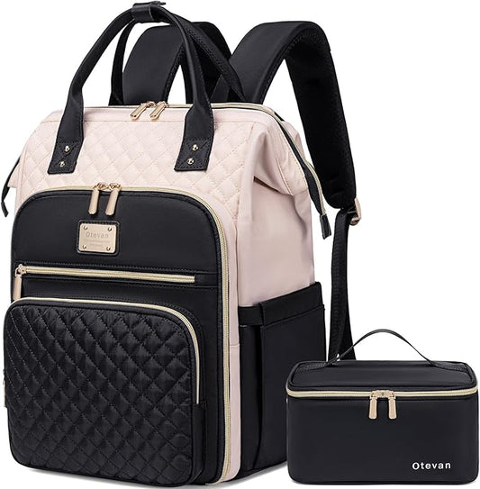 Lunch Backpack for Women, 15.6 inch Laptop Backpacks for Womens, Work Backpacks with Lunchbox,Insulated Back pack Cooler,Teacher Nurse Travel Backpack for Women