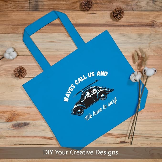 TOPDesign 1-Pack Super Strong Large 12oz Cotton Canvas Tote Bag, Reusable Grocery Shopping Cloth Bag, Fashionable Two-Tone Tote for Crafts, DIY Your Creative Designs