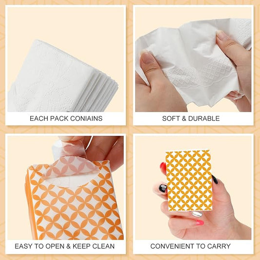 Thenshop 200 Packs Travel Tissues Bulk Geometric Designed Pocket Size Tissues, 3 Ply Paper Facial 2000 Count for Travelling Walking Weddings Graduation