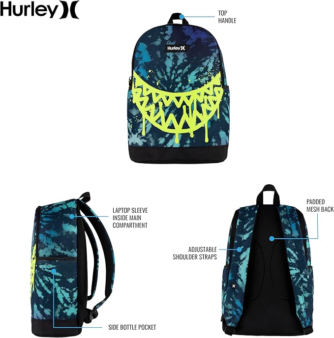 Hurley Men's Graphic Backpack, Lava, One Size