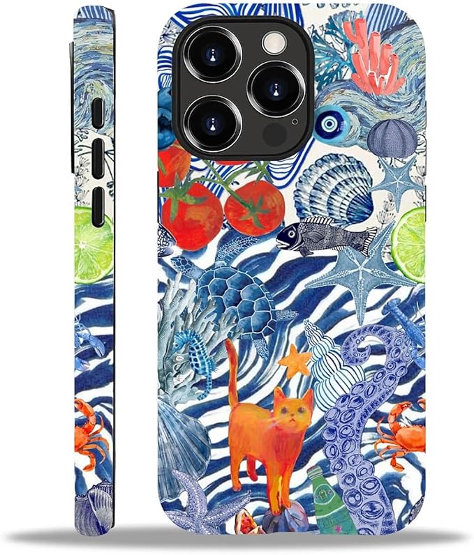 Case for iPhone 14 Pro,Leopard Cherry Shell Aesthetics for Woman Men Full Body Protective Cover Shockproof 2 in 1 Silicone + Hard PC Case for iPhone 14 Pro