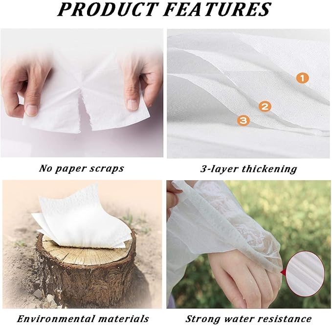 Carstuus Car Tissue Refill, Disposable Facial Tissues, Disposable Face Towel, Facial Tissues Travel Size Pack for Car or Purse, 12 Packets, 360 Sheets, Soft and Comfortable