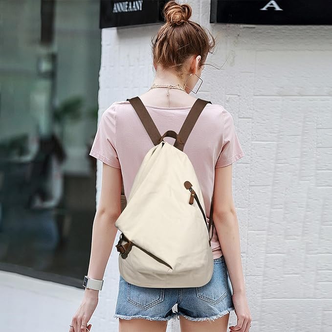 KL928 Canvas Vintage Backpack – Large Casual Daypack Outdoor Travel Rucksack Hiking Backpacks for Men Women