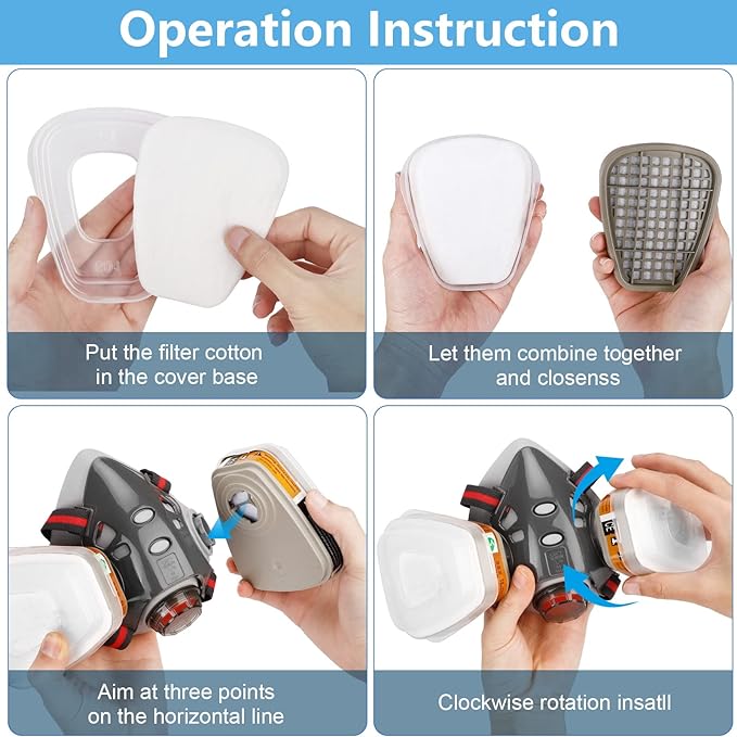 Gas Masks Survival Nuclear and Chemical, Full Face Gas Mask with Activated Carbon Filter