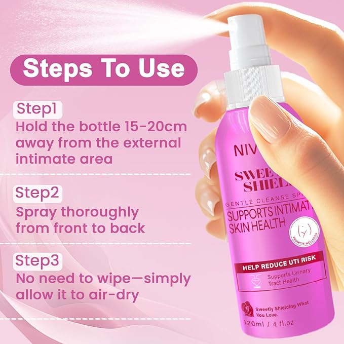 Feminine Intimate Skin Spray, Vaginal Odor Control & Itch Relief, pH Balanced Hygiene Cleanser, Soothes Irritated for Vaginal, Hypoallergenic, Fragrance-Free Hypochlorous Acid Formula, 4 fl oz